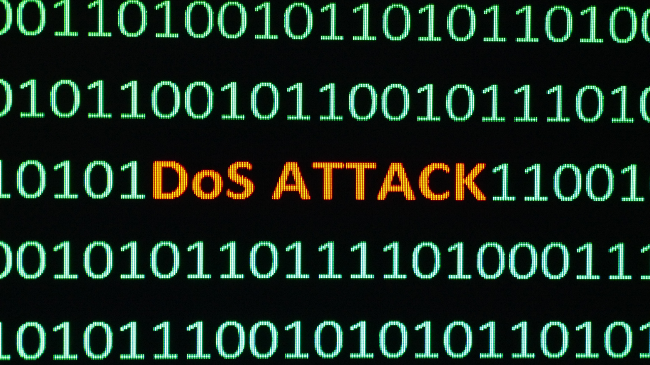 Illustration of a DDoS cyber attack overwhelming a server with traffic