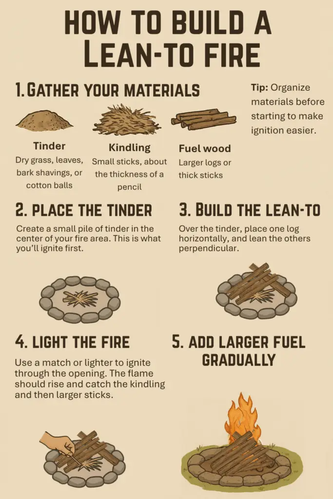 lean-to fire guide